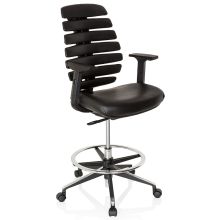 ERGO LINE II WORK Faux Leather - Counter chair Black