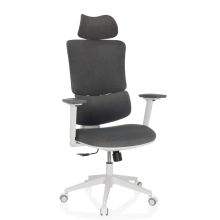 ERGOMY WF | Fabric | Frame: White - Home Office Chair Grey