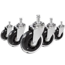 5x ROLO SKATE CT 11mm/75mm Hard floors - Castors Silver / transparent