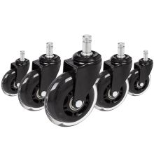 5x ROLO SKATE ST 11mm/75mm Hard floors - Castors Black / Transparent