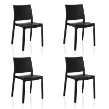 T37 V 4 pack - Outdoor chair Black