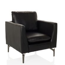 BAVERO | 1-seater | imitation leather - Lounge Chair Black
