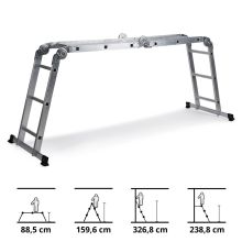 SOLID W3 | 12 Steps - Folding Ladder Silver