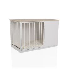 PAWHOME XL - Dog crate White/Oak