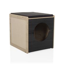 KITTY PAWBOX 2 - Cat house Black/Oak