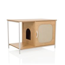 KITTYHOME 1 - Cat house White/Beech