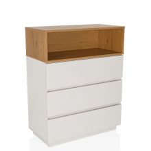 MELMO K - Chest of drawers White/Oak