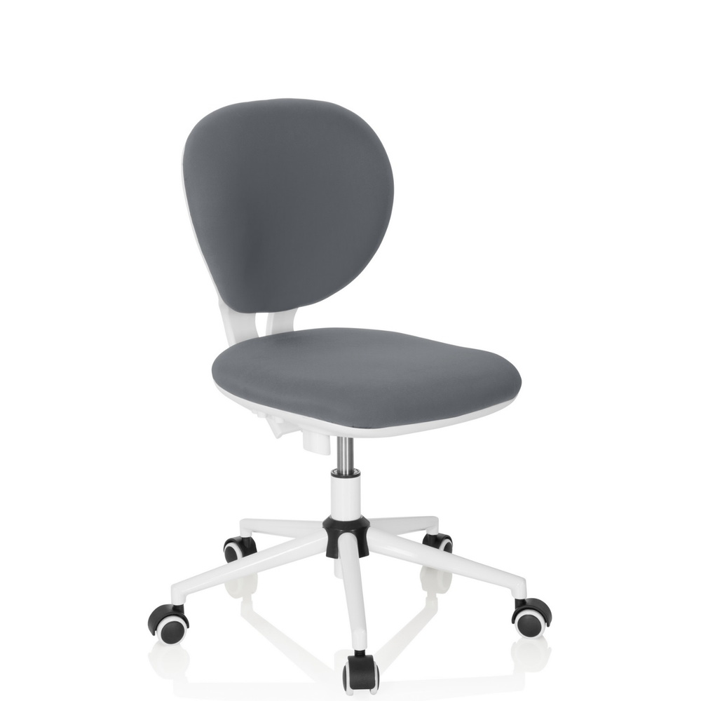 hjh OFFICE 670969 childrens desk chair KID VIVO fabric turquoise swivel chair white frame height adjustable backrest 